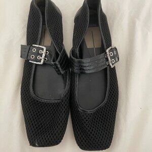 Dolce Vita Black See Through Flats with Buckle Size 9.5